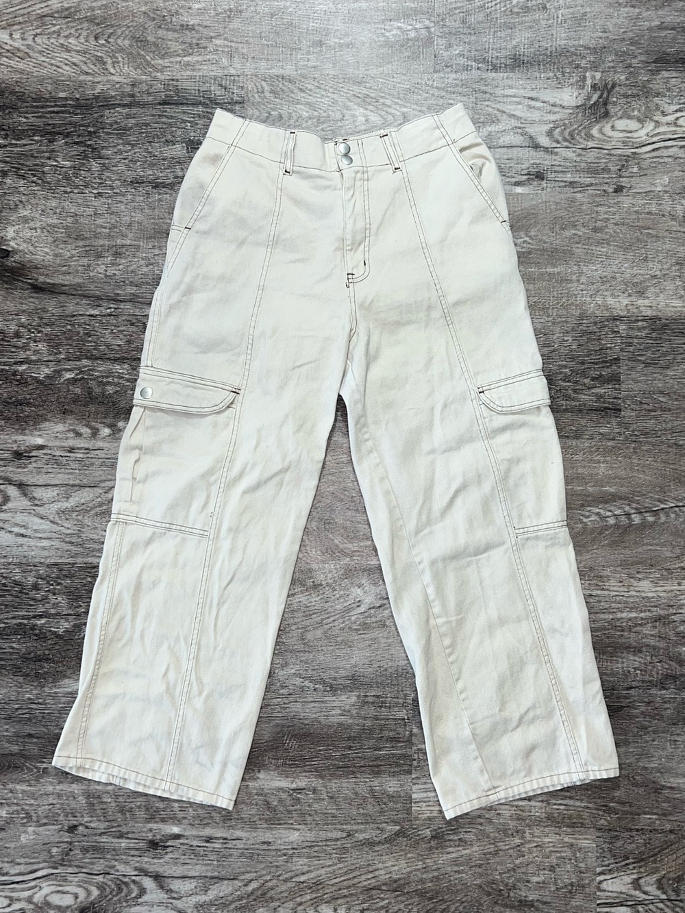 RSQ Cream Cargo Stylish Y2K Utility Streetwear Going Out Pants Men’s Size XL